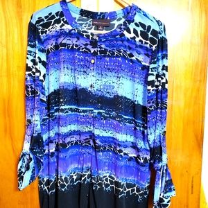 Dana Buchman Houndstooth Splash Sz XL Pattern Top